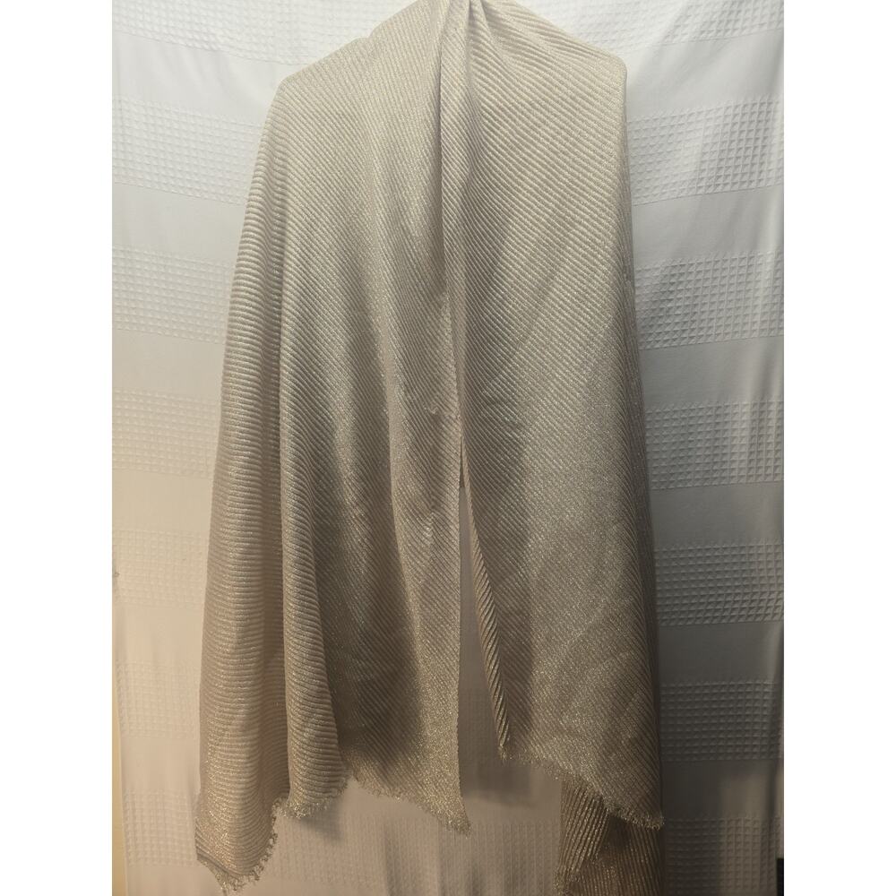 Nine West NEW Stone Wash Scarf Womens Gold Metallic Sparkle Rectangle NWT